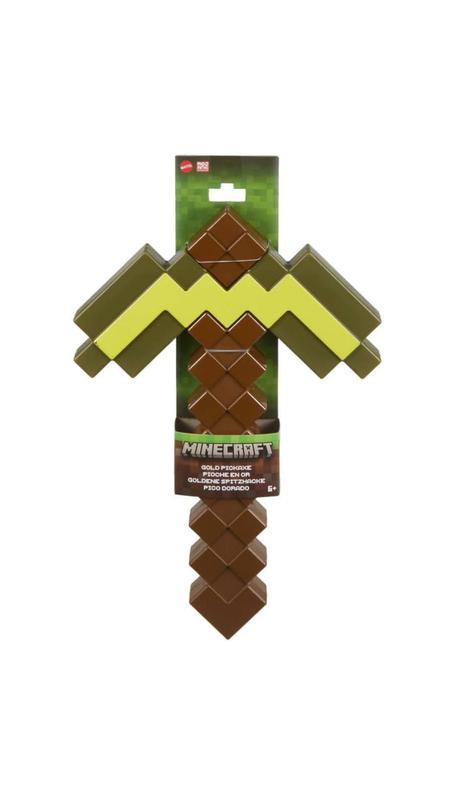 Hff59 minecraft picareta de ouro jcv18 - mattel (43223) - Boneco